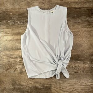 Babaton for Aritzia Light Gray Sleeveless Blouse with Knot Detail (C)